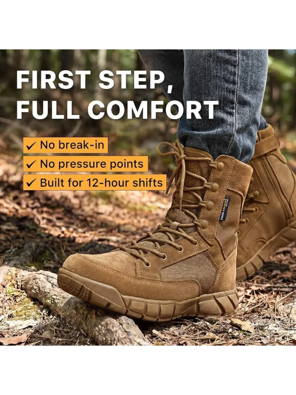 Men's Brown Combat Boots Durable Suede Leather Military Boot Desert Boot